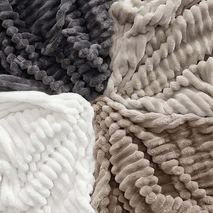 Bedsure GentleSoft Mocha Meringue Fleece Blanket for Couch - Cozy Soft Blankets for Women, Cute Small Throws for Girls, 108x90 Inches