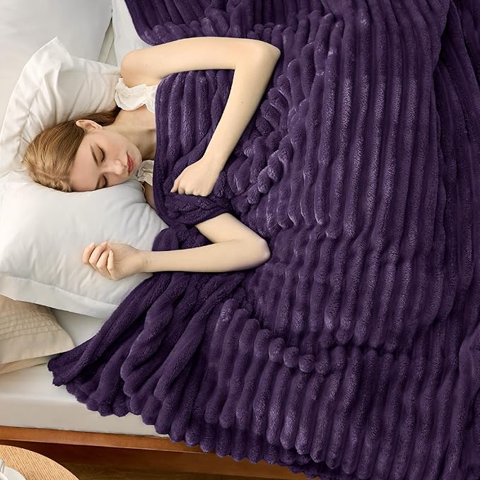 Bedsure GentleSoft Purple California King Size Blanket for Couch - Cozy Soft Blankets for Women, Cute Small Fleece Throws for Girls, Birthday Gifts for Women, 102x96 Inches