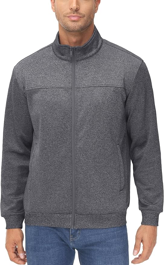 MAGCOMSEN Men's Track Jackets Lightweight Full-Zip Casual Coat Workout Running Athletic Active Jacket With Pockets