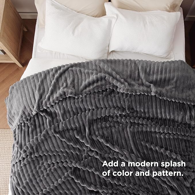 Bedsure GentleSoft Gray California King Size Blanket for Bed - Cozy Soft Blankets for Women, Cute Large Throws for Girls, 102x96 Inches