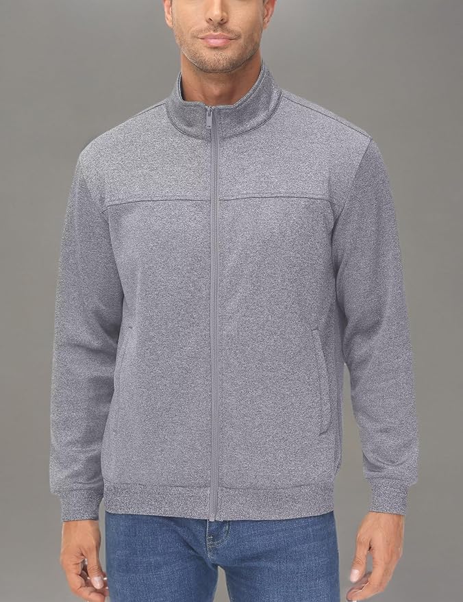 MAGCOMSEN Men's Track Jackets Lightweight Full-Zip Casual Coat Workout Running Athletic Active Jacket With Pockets