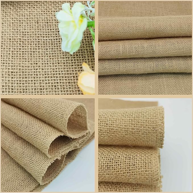 1 Pack 12 inch x 10 Yards Burlap Table Runner, Natural Rustic Jute Table Runners,Burlap Roll for Western Wedding Table Decorations,Farmhouse Style Party,Holiday,Kitchen Coffee Table Decor Cover