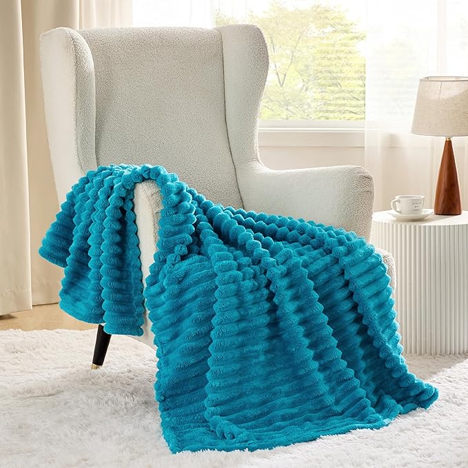 Bedsure GentleSoft Teal Twin Blanket for Bed - Cozy Soft Blankets for Women, Cute Large Throws for Girls, 66x90 Inches