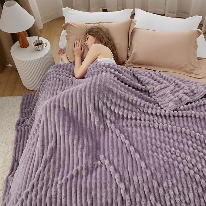 Bedsure GentleSoft Light Purple California King Size Blanket for Couch - Cozy Soft Blankets for Women, Cute Small Fleece Throws for Girls, Birthday Gifts for Women, 102x96 Inches