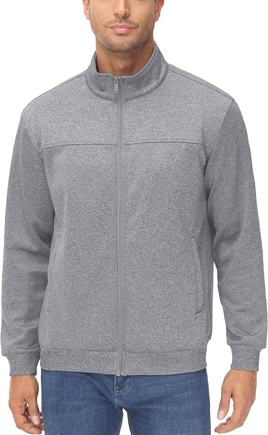 MAGCOMSEN Men's Track Jackets Lightweight Full-Zip Casual Coat Workout Running Athletic Active Jacket With Pockets
