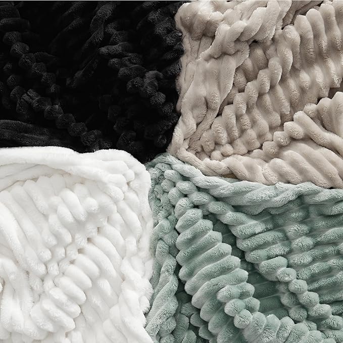 Bedsure GentleSoft Black Fleece Blanket for Couch - Cozy Soft Blankets for Women, Cute Small Throws for Girls, 50x70 Inches