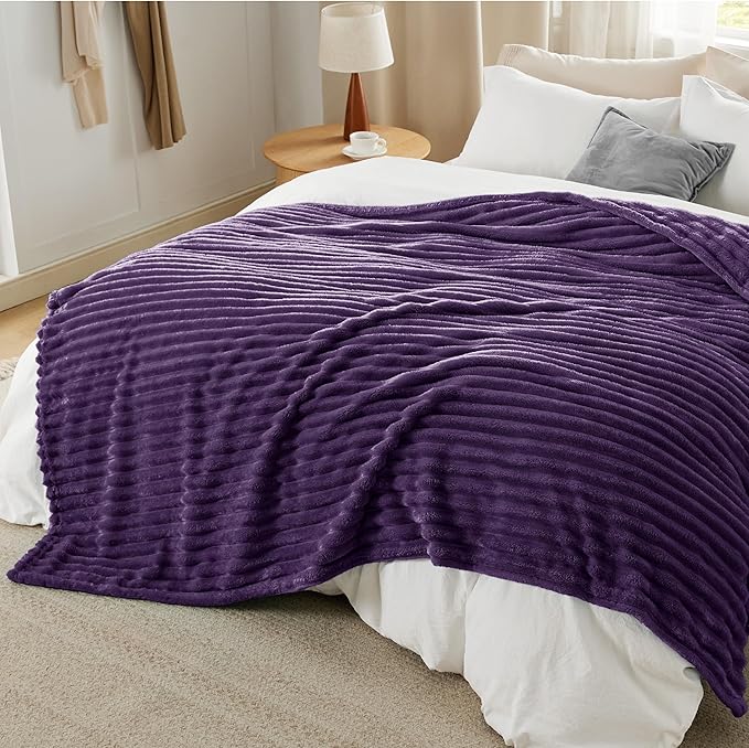 Bedsure GentleSoft Purple California King Size Blanket for Couch - Cozy Soft Blankets for Women, Cute Small Fleece Throws for Girls, Birthday Gifts for Women, 102x96 Inches